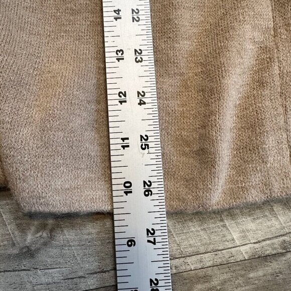 LINE & DOT Fur Vest Size Small in Beige Belted Rabbit Fur Shawl Collar - Picture 7 of 10